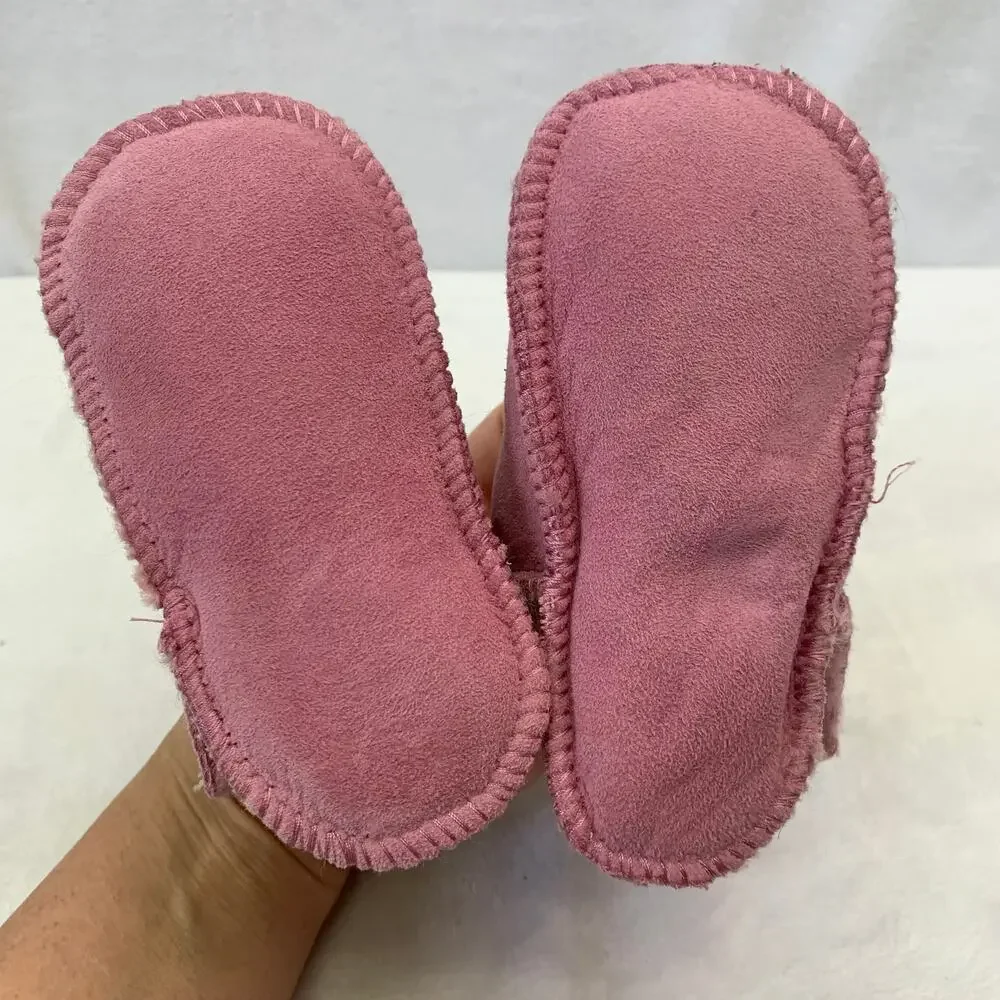 Ugg Erin Baby Booties Blush Pink Fur Lined Chalet Boots 0-6 Months Girls